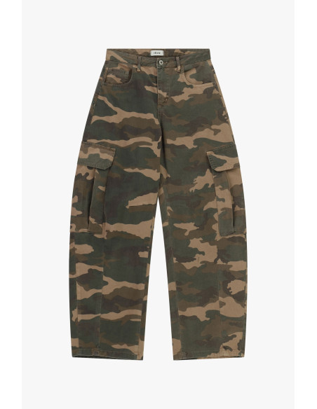 Pantalon palazzo à motif camouflage avec grandes poches latérales Dixie
