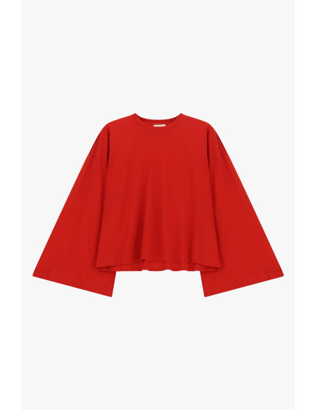 Dixie Ruim T-shirt met lange mouwen en rechte zoom