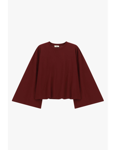 Dixie Ruim T-shirt met lange mouwen en rechte zoom