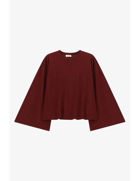 Dixie Ruim T-shirt met lange mouwen en rechte zoom