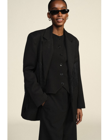 Blazer met decoratieve franjes en voorzakken Dixie