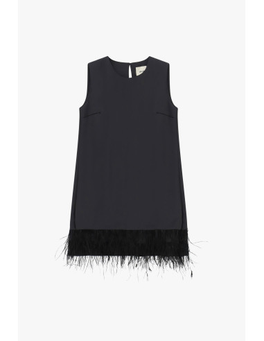 Robe courte sans manches avec détail en plumes Dixie
