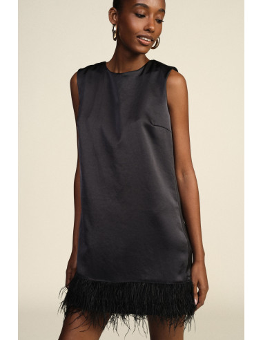 Robe courte sans manches avec détail en plumes Dixie