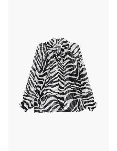 Blouse fluide à motif zébré et manches amples Dixie