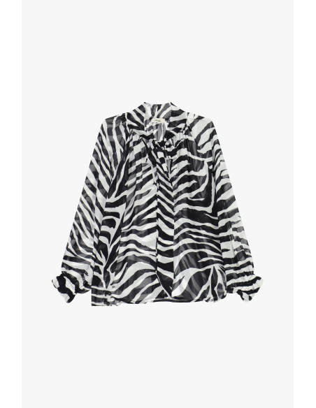 Blouse fluide à motif zébré et manches amples Dixie