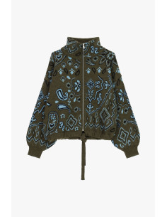 Cardigan zippé à motif jacquard paisley Dixie 2
