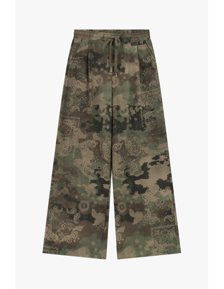 Pantalon palazzo fantaisie à motif paisley, taille avec cordon de serrage Dixie