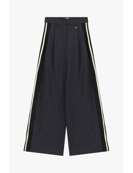Pantalon palazzo taille haute avec bandes latérales Dixie