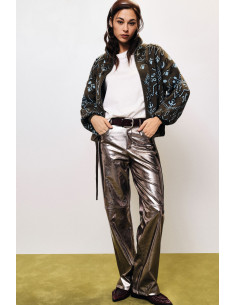 Pantalon palazzo brillants taille haute Dixie