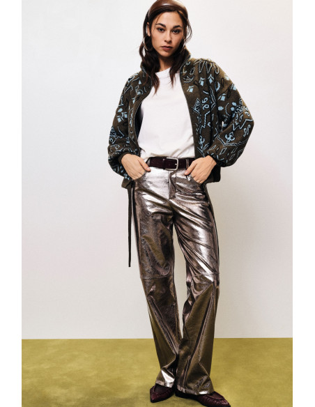 Pantalon palazzo brillants taille haute Dixie