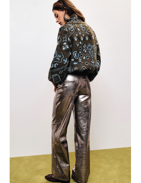 Pantalon palazzo brillants taille haute Dixie
