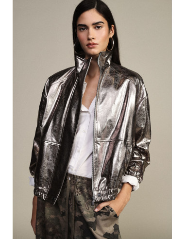 Bomberjack met metallic afwerking en elastische zoom van Dixie