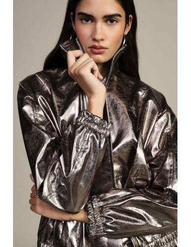 Bomberjack met metallic afwerking en elastische zoom van Dixie