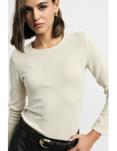 Minimal T-shirt met lange mouwen en ronde hals Please