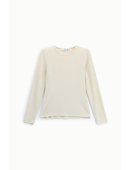 Minimal T-shirt met lange mouwen en ronde hals Please
