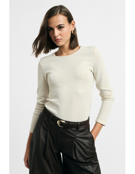 Minimal T-shirt met lange mouwen en ronde hals Please