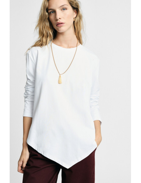 T-shirt met lange mouwen en asymmetrische zoom, alstublieft