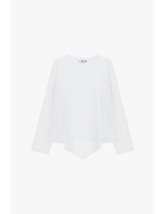 T-shirt à manches longues avec ourlet asymétrique Please 2