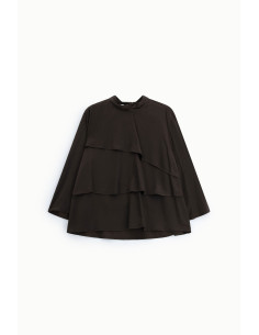 Blouse met ruches, lange mouwen en hoge kraag Alsjeblieft 2