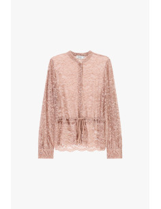 Blouse en dentelle avec cordon de serrage et boutons sur le devant, s'il vous plaît 2