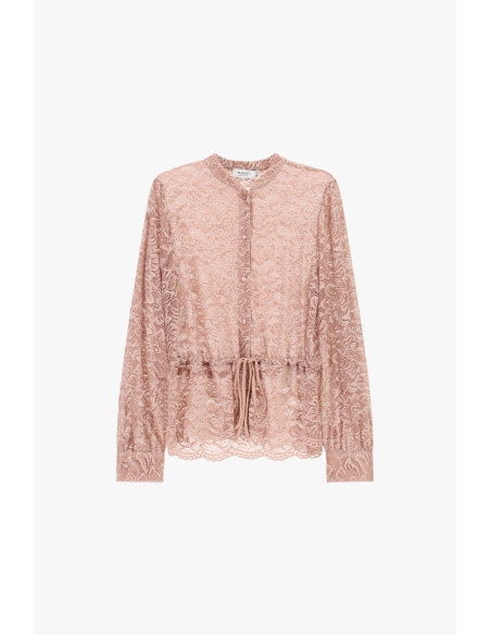 Blouse en dentelle avec cordon de serrage et boutons sur le devant, s'il vous plaît