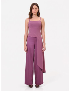Crop top van scuba-crêpe met lange sleep Rinascimento 2