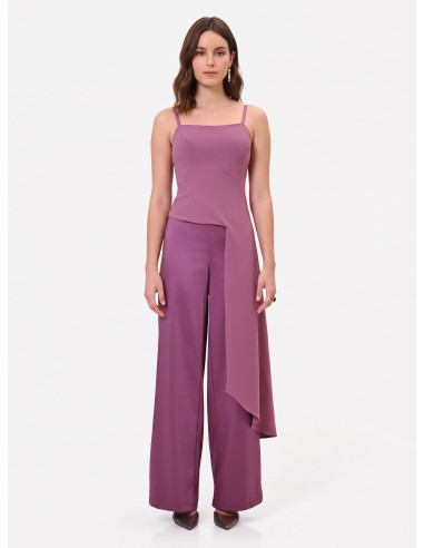 Crop top van scuba-crêpe met lange sleep Rinascimento