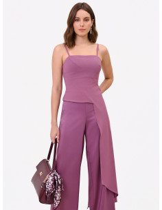 Crop top en crêpe scuba avec longue traîne Rinascimento