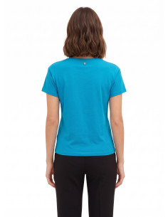 Regular T-shirt van katoen met slogan en strass-steentjes Rinascimento 2