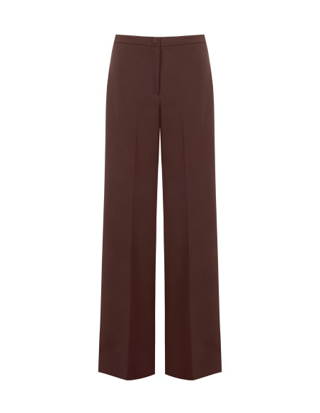 Pantalon palazzo en tissu cady sans poches Rinascimento