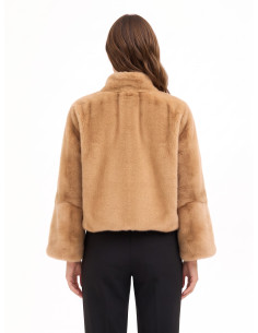 Manteau court en fausse fourrure avec fermeture éclair Rinascimento 2