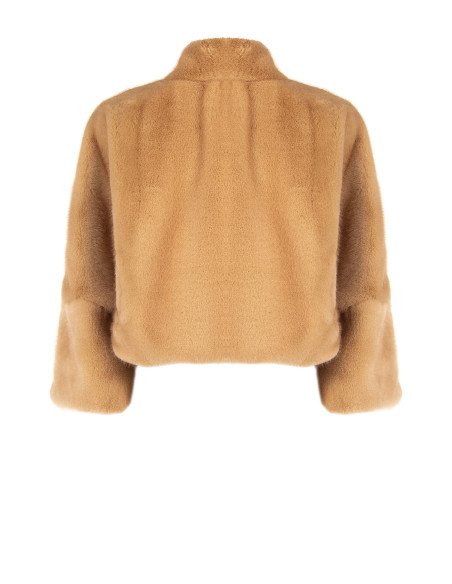 Manteau court en fausse fourrure avec fermeture éclair Rinascimento