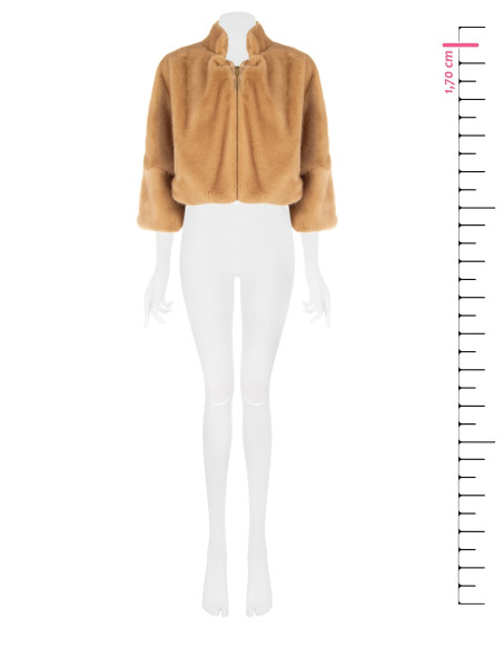 Manteau court en fausse fourrure avec fermeture éclair Rinascimento