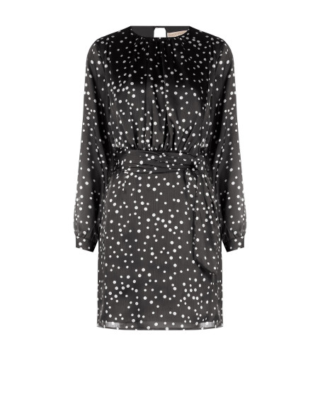 Robe courte en satin légèrement froissé avec manches 3/4 Rinascimento