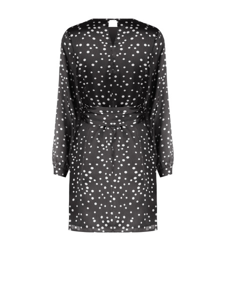 Robe courte en satin légèrement froissé avec manches 3/4 Rinascimento