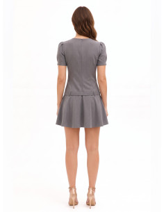 Robe courte taille basse en polyviscose avec ceinture rigide assortie Rinascimento 2