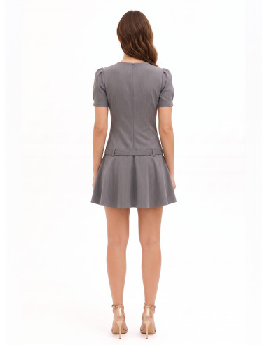 Robe courte taille basse en polyviscose avec ceinture rigide assortie Rinascimento