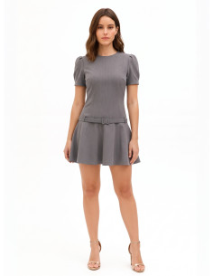 Robe courte taille basse en polyviscose avec ceinture rigide assortie Rinascimento