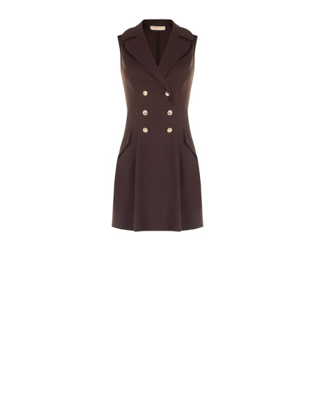 Korte jurk van Milano-tricot met double-breasted effect Rinascimento