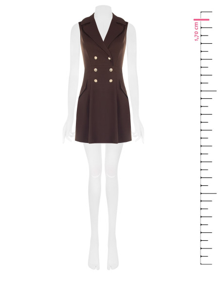 Robe courte en maille Milano à effet double boutonnage Rinascimento