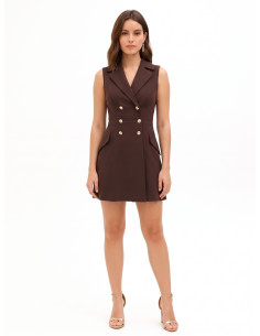 Korte jurk van Milano-tricot met double-breasted effect Rinascimento