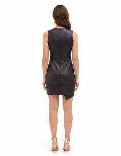 Robe courte en similicuir avec motif à carreaux entrelacés Rinascimento 2