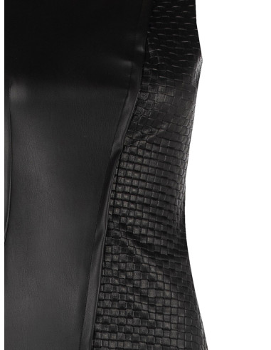 Robe courte en similicuir avec motif à carreaux entrelacés Rinascimento