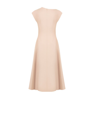 Robe midi évasée en tissu cady avec couture centrale Rinascimento