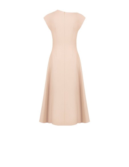 Robe midi évasée en tissu cady avec couture centrale Rinascimento