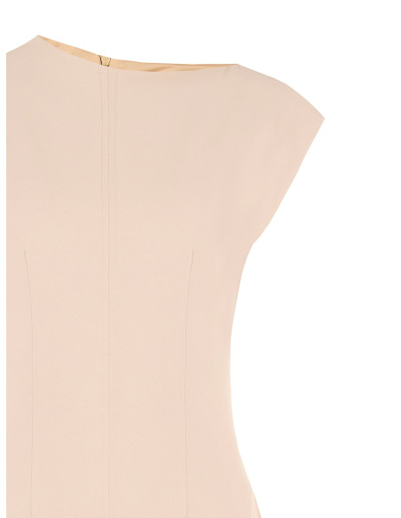 Robe midi évasée en tissu cady avec couture centrale Rinascimento