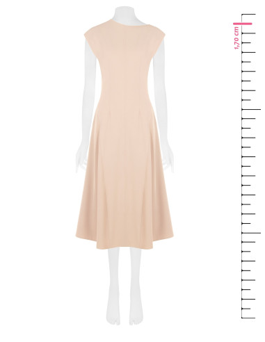 Robe midi évasée en tissu cady avec couture centrale Rinascimento