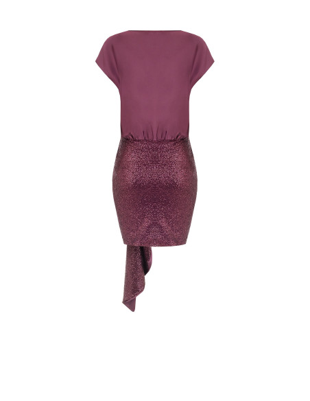 Robe courte effet 2 pièces avec top en satin et jupe portefeuille à paillettes Rinascimento