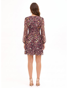 Robe courte en georgette à imprimé animalier et gouttes de lurex Rinascimento 2