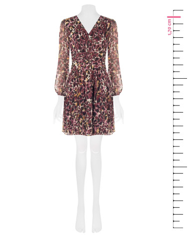 Robe courte en georgette à imprimé animalier et gouttes de lurex Rinascimento